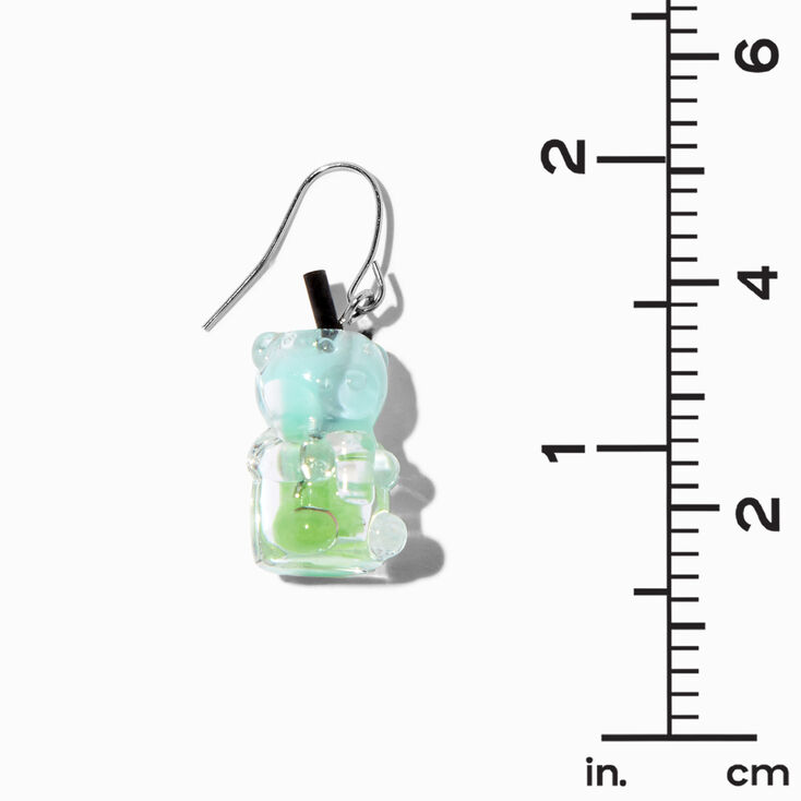 Green Glow in the Dark 0.5&quot; Gummy Bear Drop Earrings,