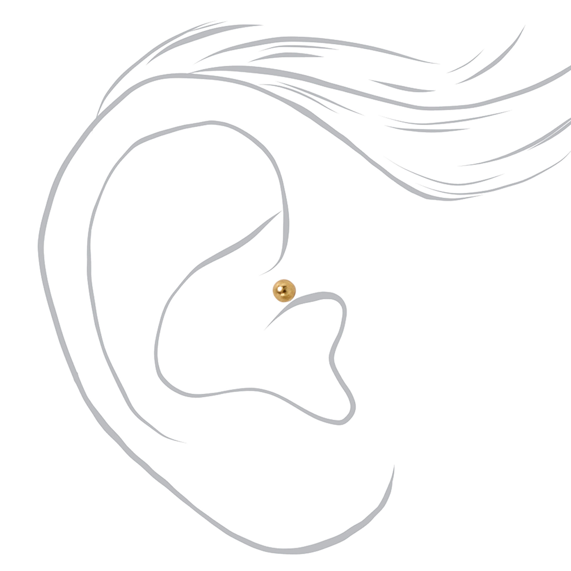 Gold 16G Star And Triangle Daith Earrings 5 pack