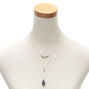 Silver Druzy Bead Multi Strand Necklace,