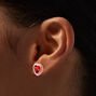 Crystal Red Heart Stud Earrings,