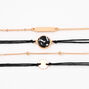 Bracelets cha&icirc;nes &agrave; disques effet marbr&eacute; couleur dor&eacute;e - Noir, lot de 4,
