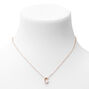 Gold Mini Pearl Initial Pendant Necklace - C,