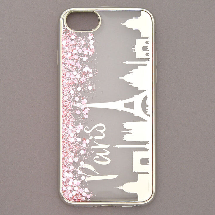 Pink Glitter Paris Phone Case - Fits iPhone 6/7/8/SE,
