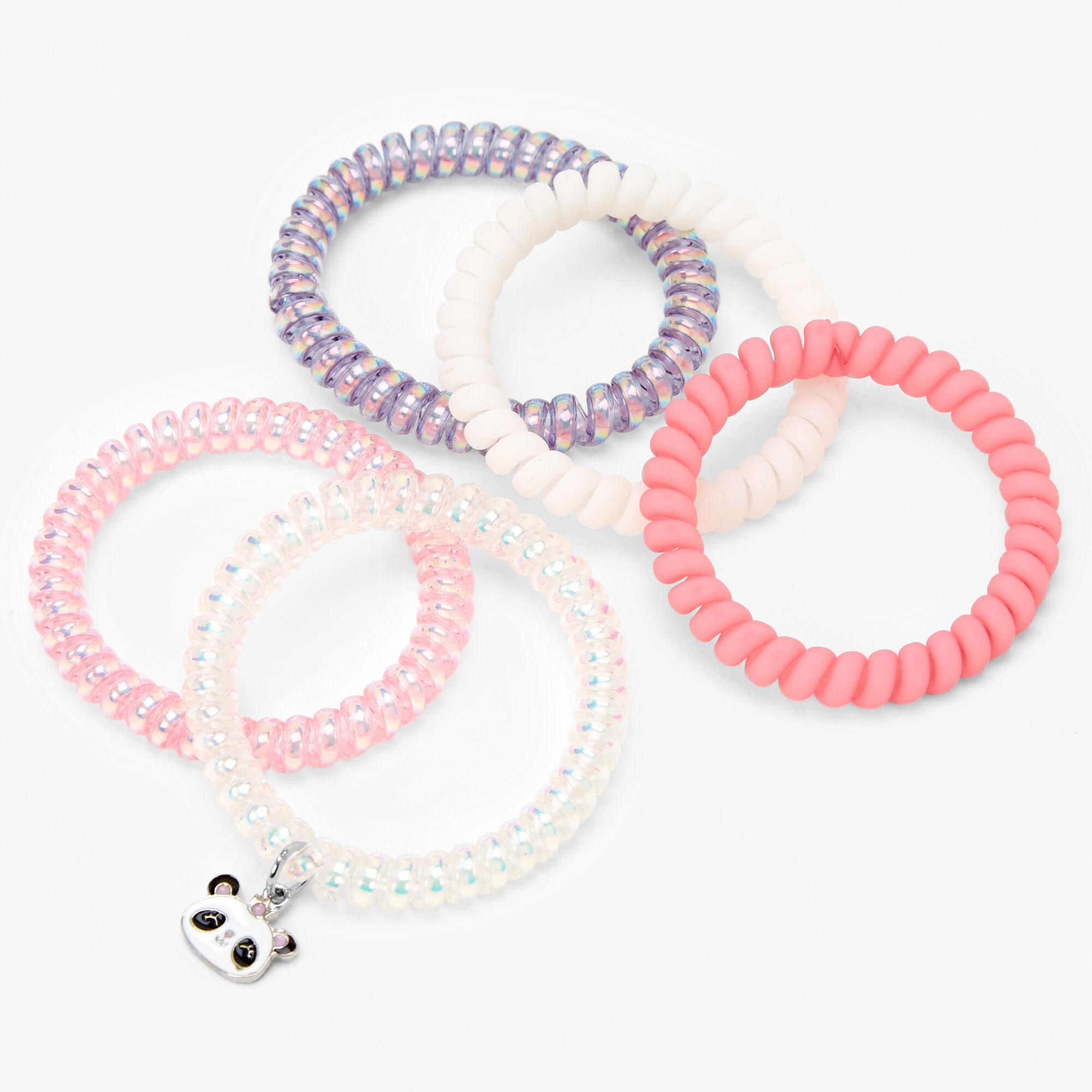 Claire's Club Pink Panda Coil Bracelets (5 pack),