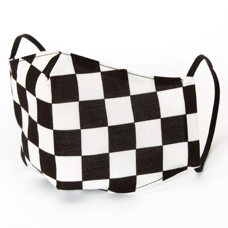 photo Face Mask Picture Black And White cotton black white checkered face mask adult