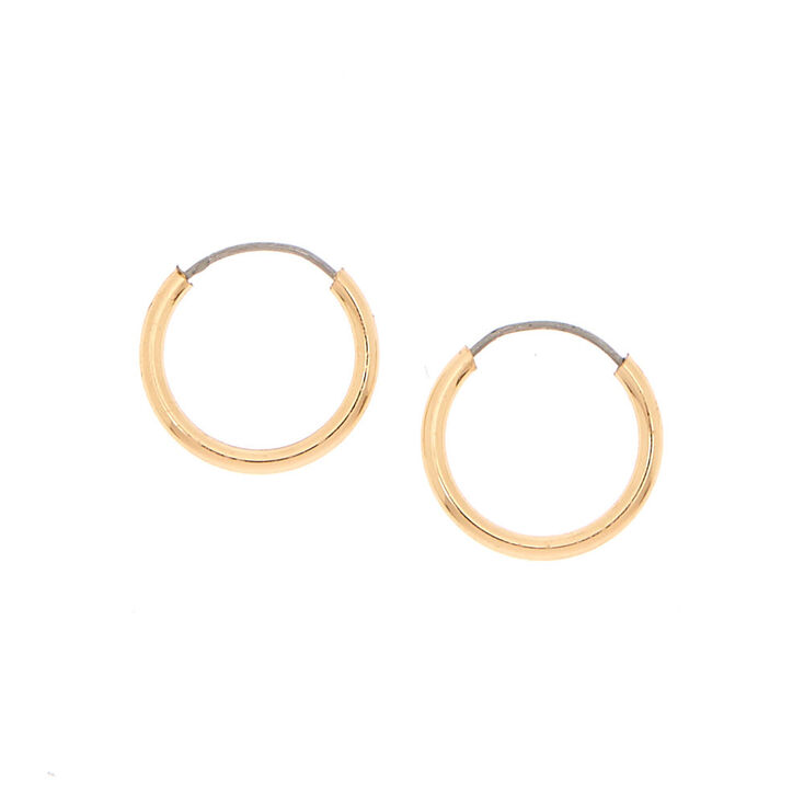 Gold 10MM Hoop Earrings | Claire's US