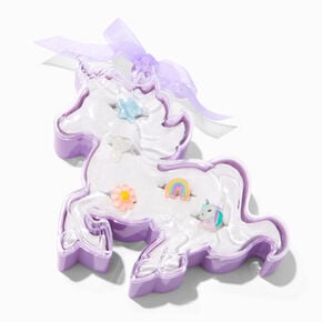 Claire&#39;s Club Lilac Unicorn Box Rings - 5 Pack,