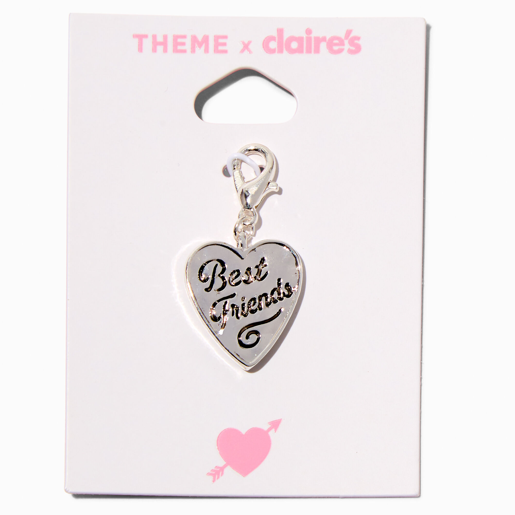 T H E M E x Claire's Silver-tone Best Friends Heart Charm,