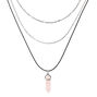 Healing Stone Multi Strand Necklace - Light Pink,