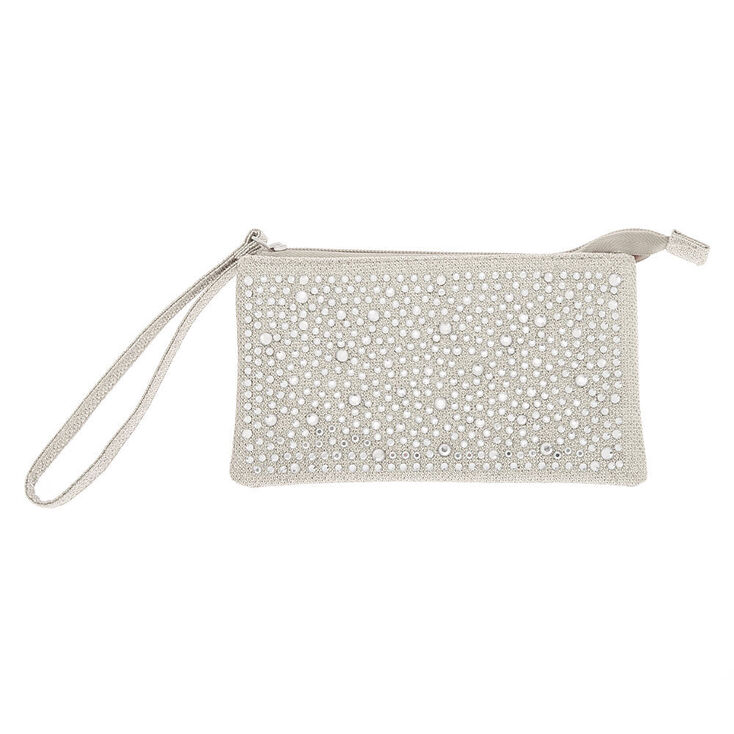 Claire's Pochette poignet bling bling - Couleur argentée