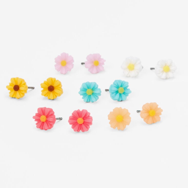 Floral Stud Earrings &#40;6 Pack&#41;,