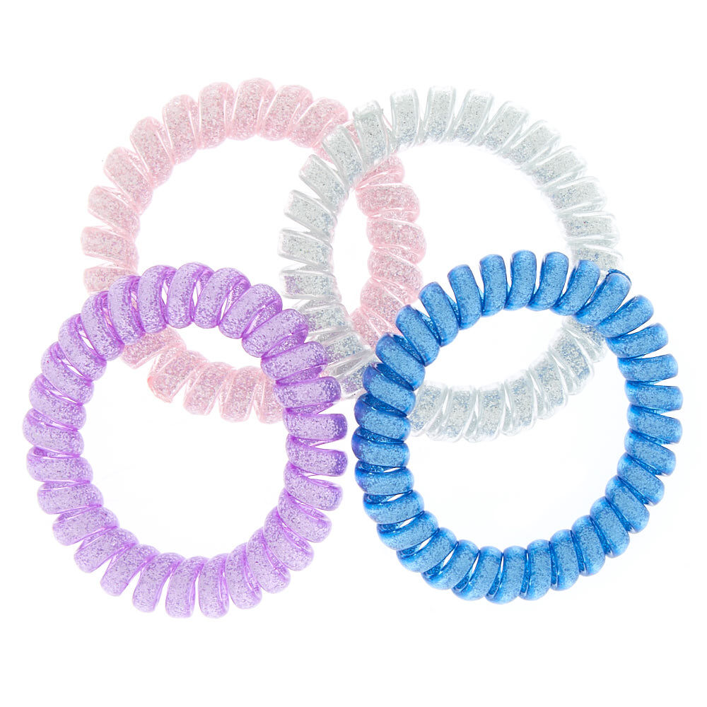 Galaxy Glitter Spiral Hair Bobbles - 4 Pack,