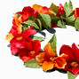 Couronne de fleurs d&rsquo;hibiscus orange et rouge,