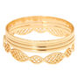 Gold Filigree Bangle Bracelets - 5 Pack,