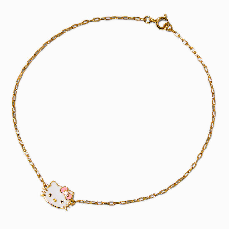 Hello Kitty® Gold-tone Sterling Silver Face Anklet