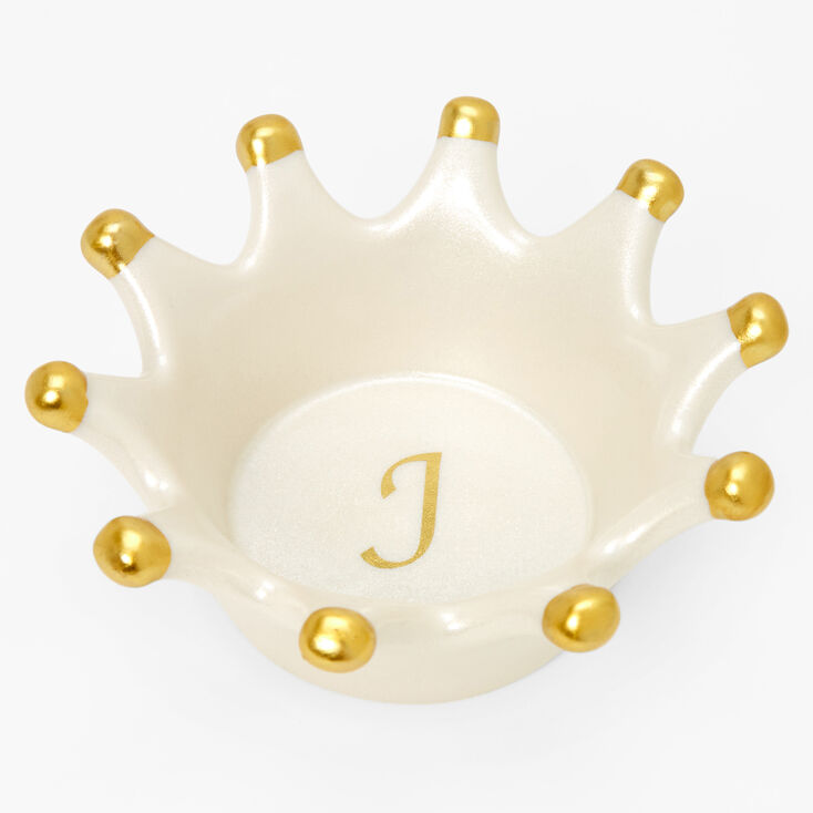 Crown Initial Jewelry Holder Tray - J,