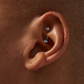 Clous d&#39;oreilles pour piercing rook 1,2&nbsp;mm avec zircon cubique d&rsquo;imitation en titane et m&eacute;taux mixtes - Lot de 3,