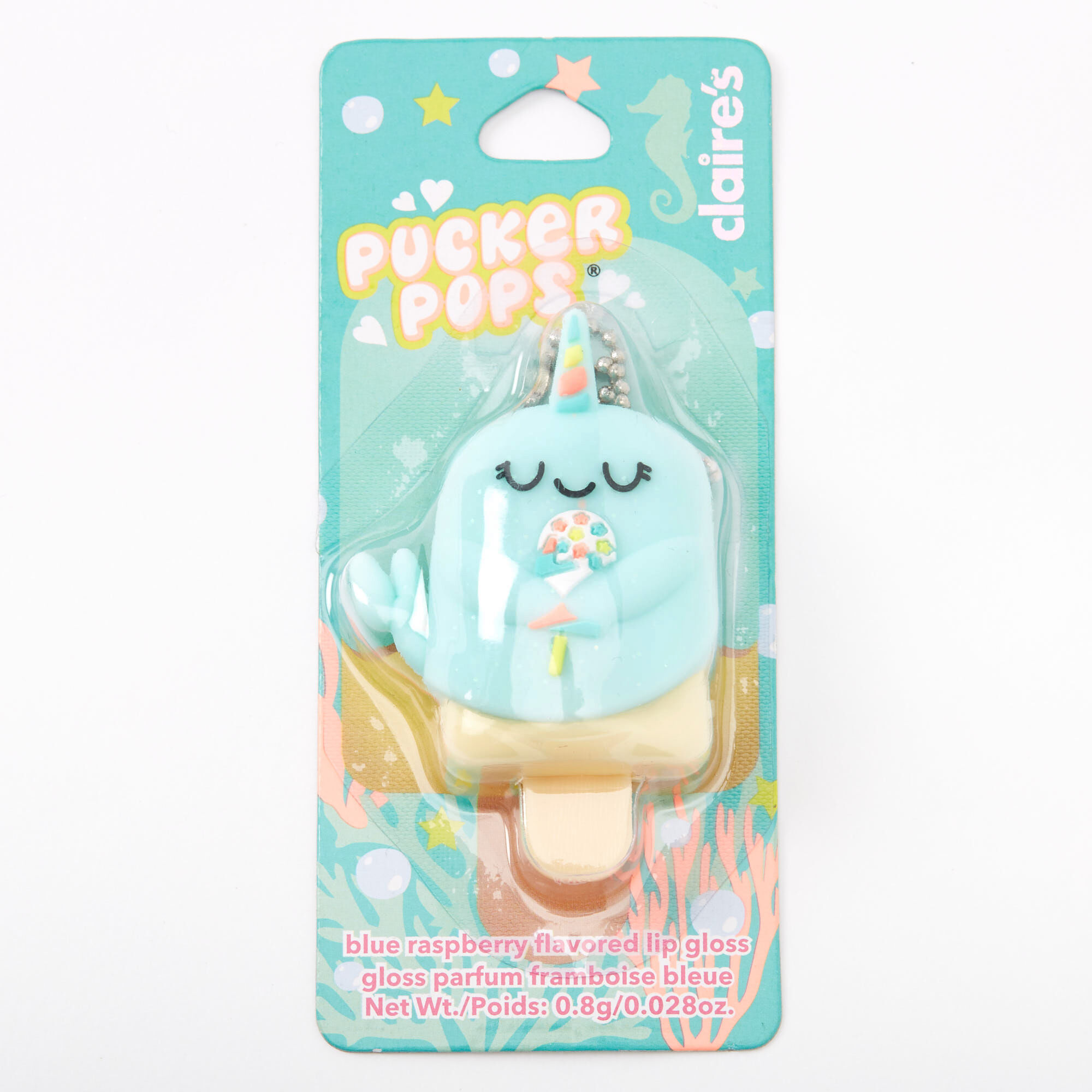 Pucker Pops® Narwhal Lip Gloss - Blue Raspberry,