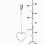 Silver-tone Linear Heart Clip-On Drop Earrings,
