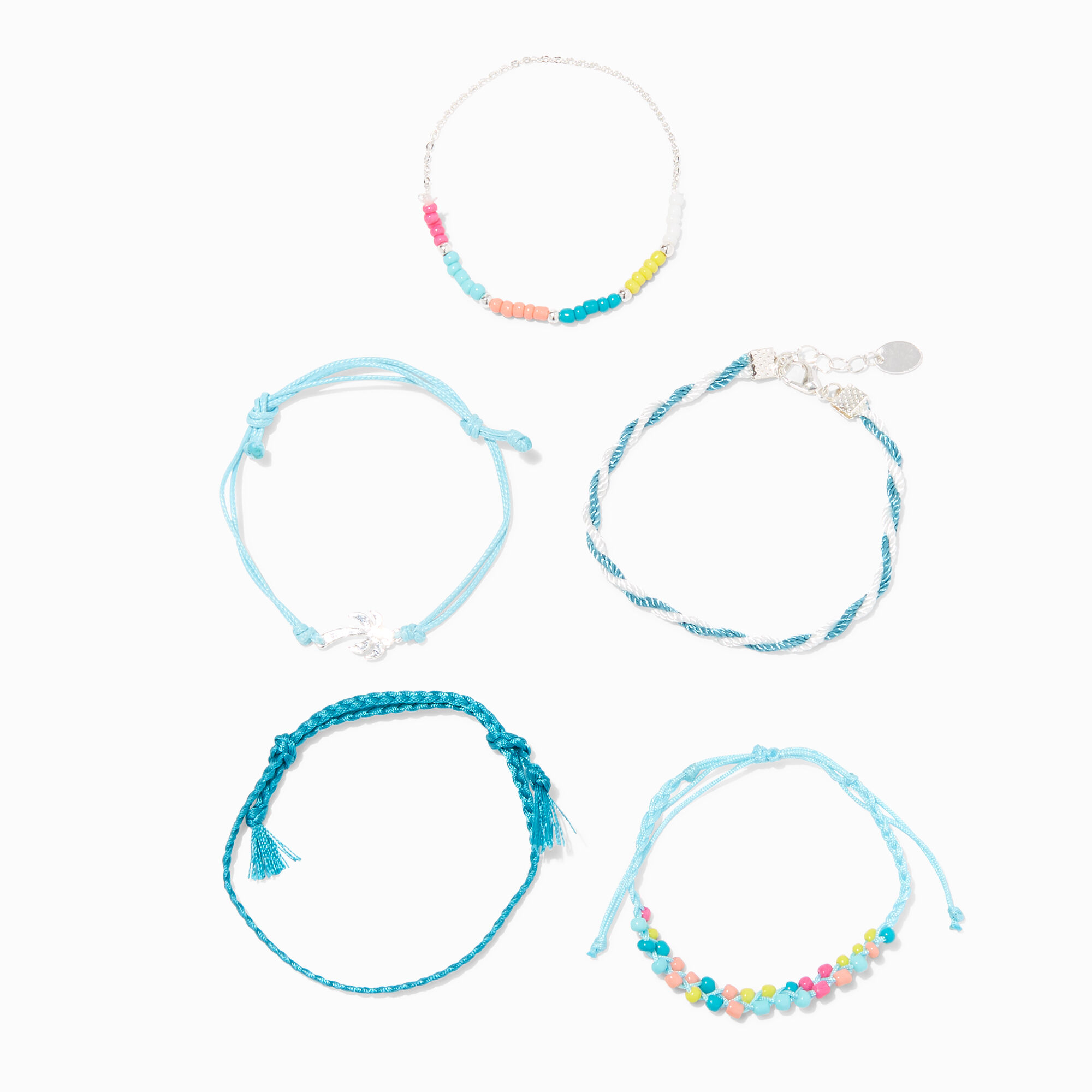 Palm Tree Assorted Bracelet Set (5 Pack),