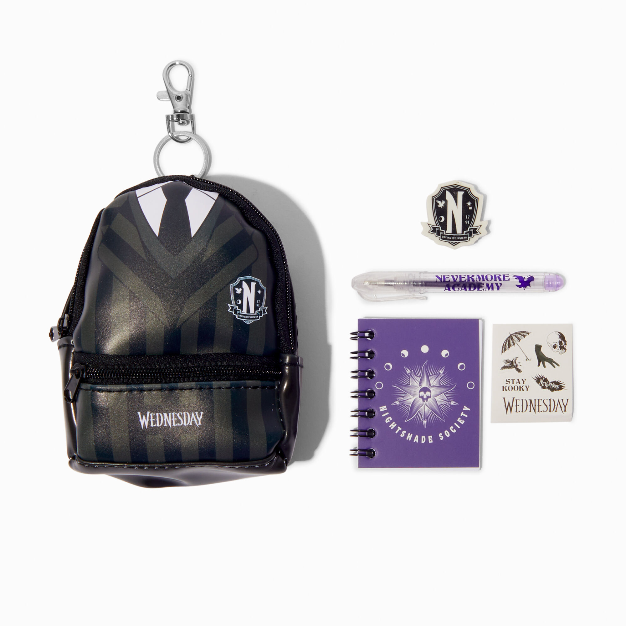 Ensemble d’articles de papeterie sac à dos 10 cm Mercredi™,