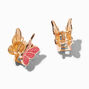 Pink Butterfly Gold Metal Hair Claws - 2 Pack,