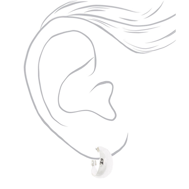 Silver 20MM Wide Hoop Earrings,