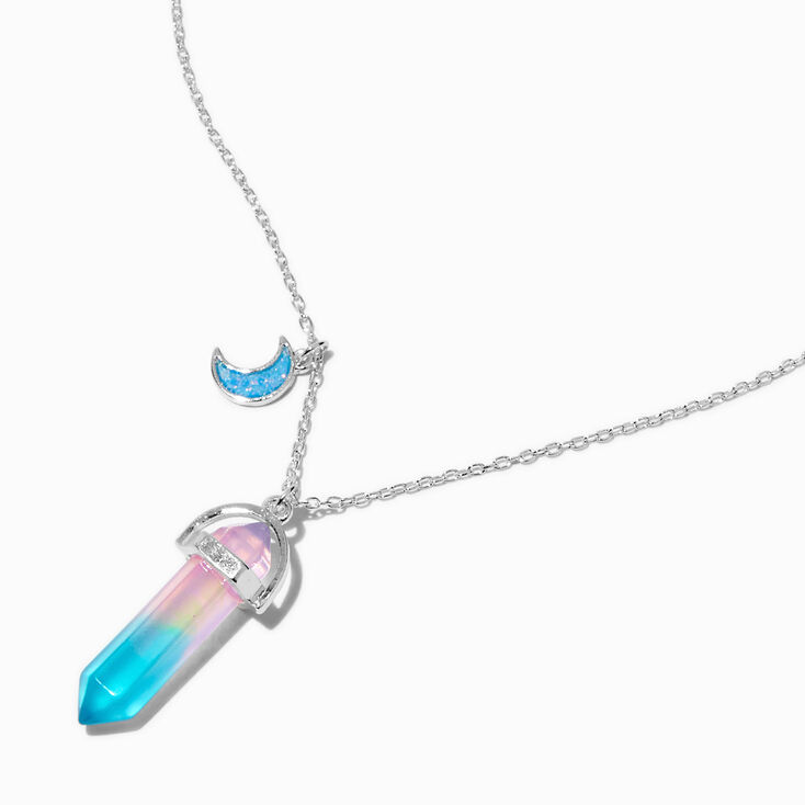 Blue Moon Glow in the Dark Mystical Gem Pendant Necklace,