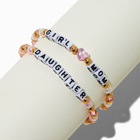 Best Friends Beaded &quot;Girl Mom&quot; &amp; &quot;Daughter&quot; Stretch Bracelets - 2 Pack,