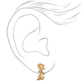 Gold 10MM Leaf Clip-On Earrings,