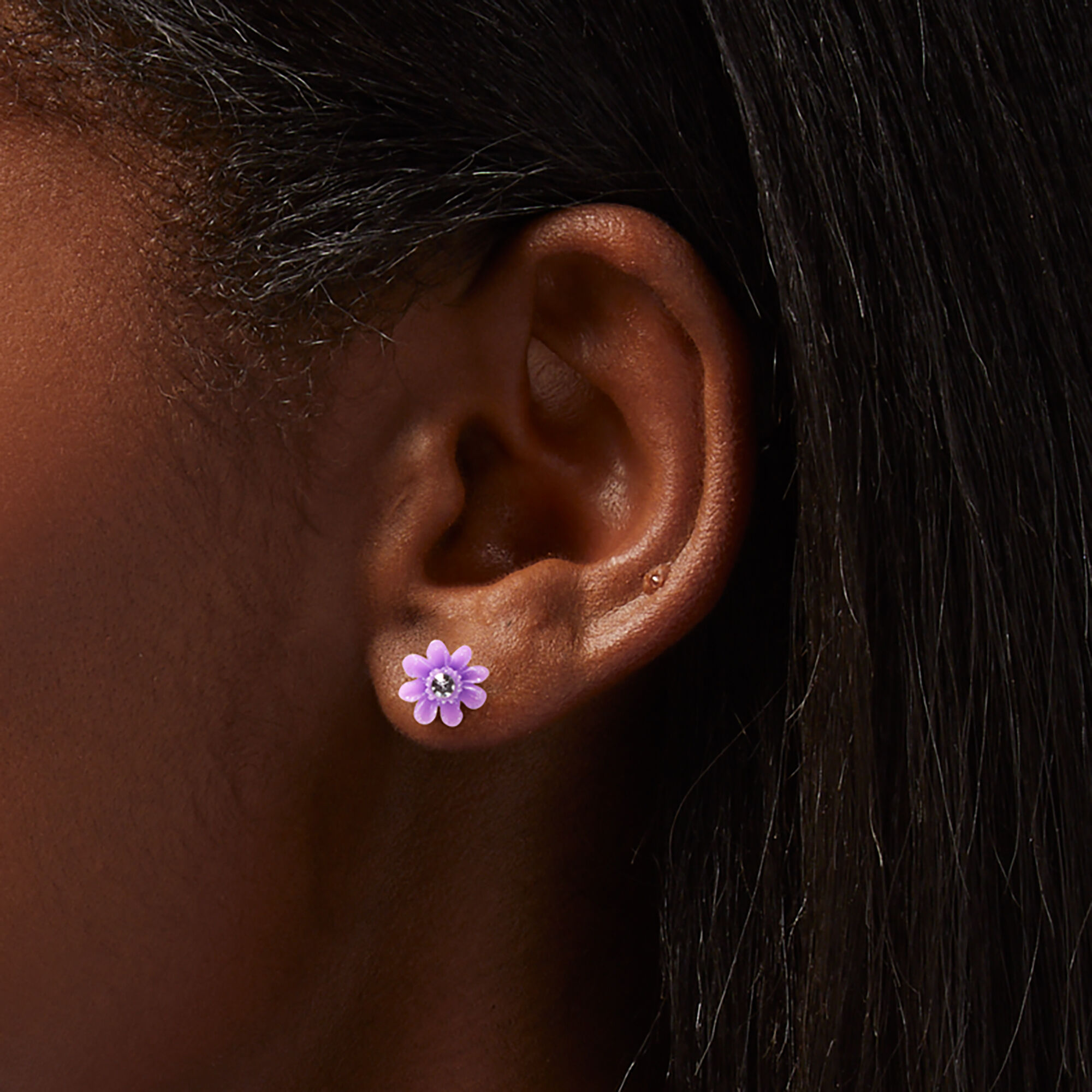 Claire's rainbow flower top earrings