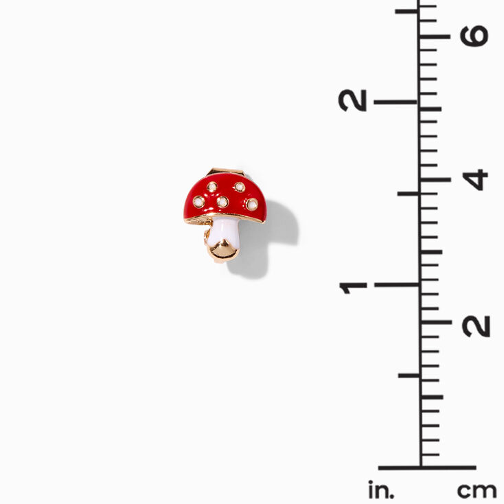 Red Mushroom Clip-On Stud Earrings,