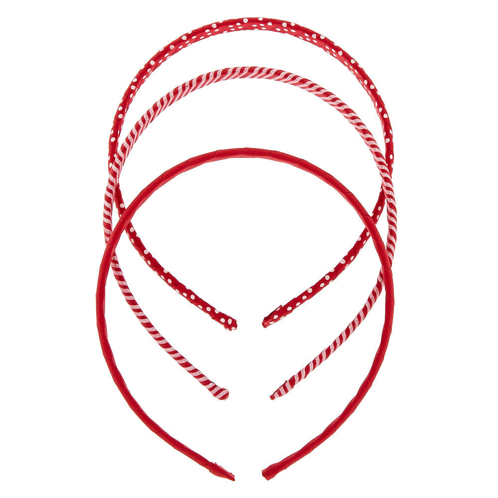 Claire's Club Headbands - Red, 3 Pack,