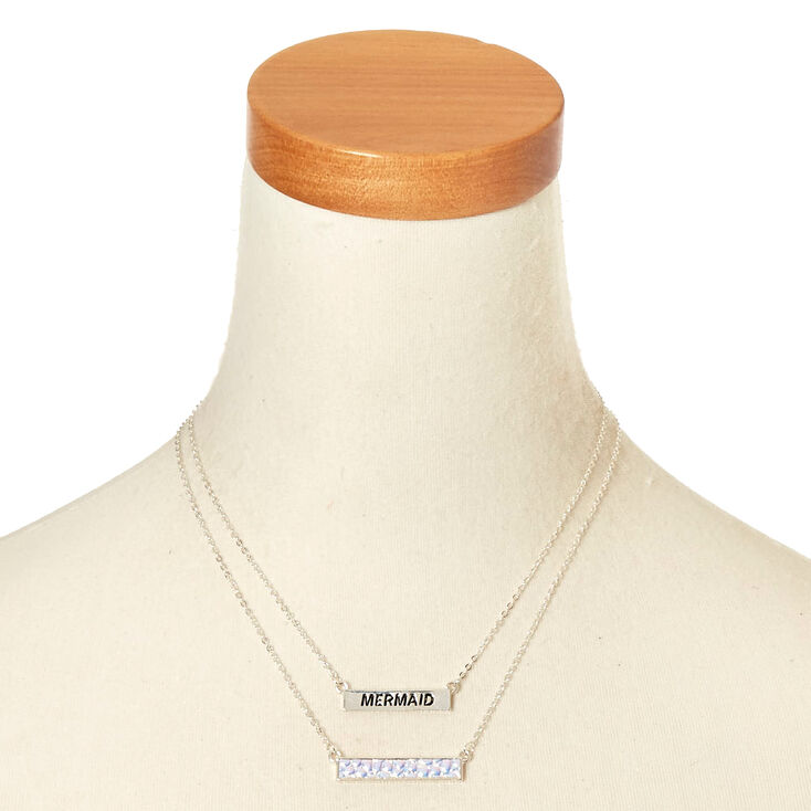 Silver Tone Mermaid Necklaces - 2 Pack,