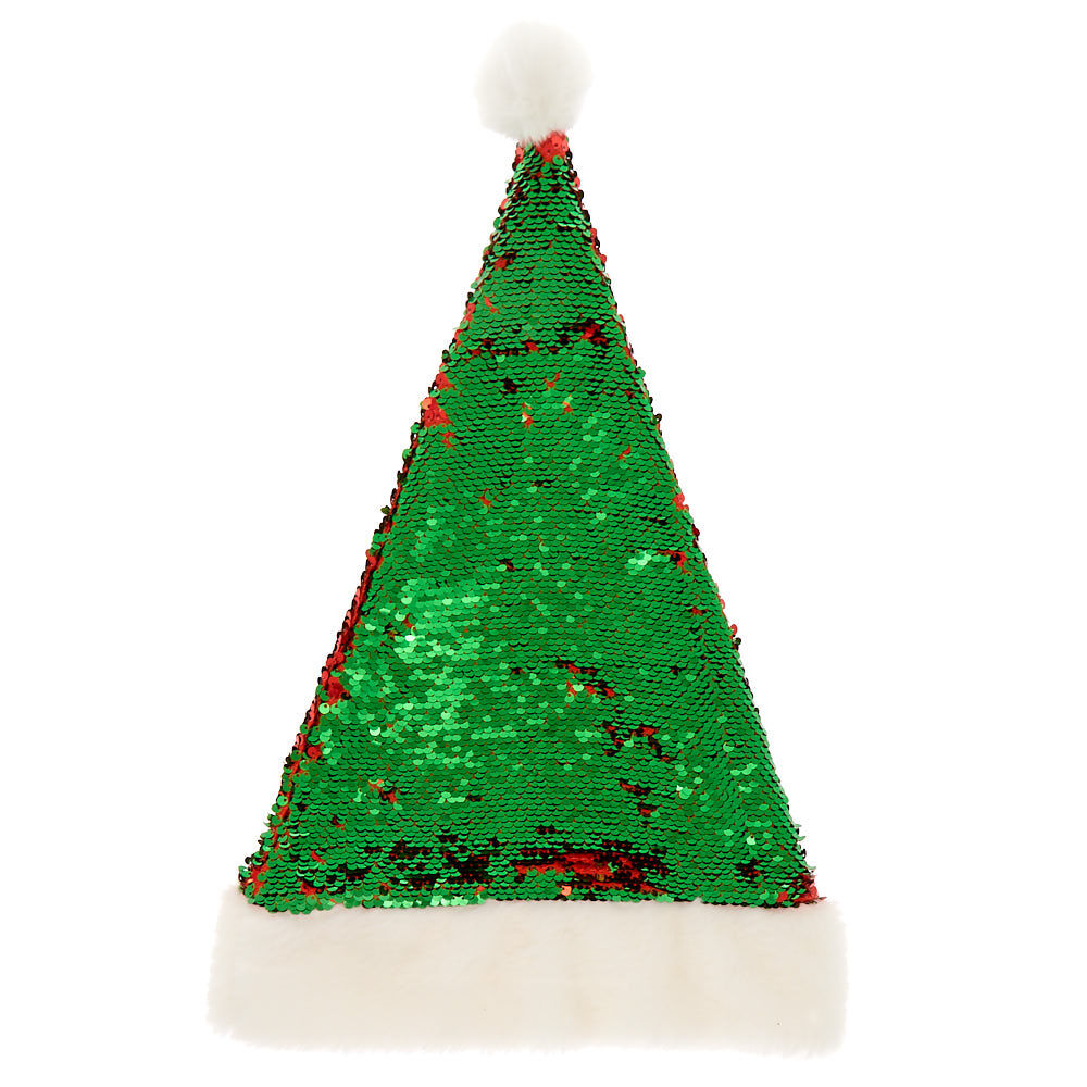 Bonnet de Père Noël à sequins réversibles,