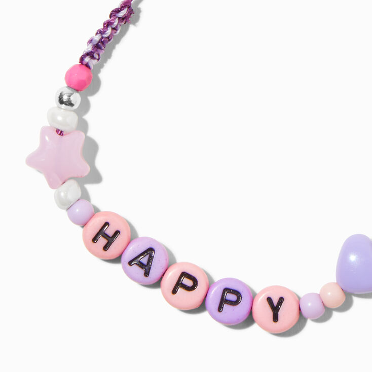 &quot;Happy&quot; Braided Adjustable Bracelet,