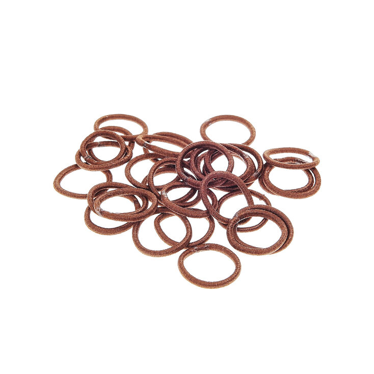 30 Pack Mini Brown Hair Bobbles,