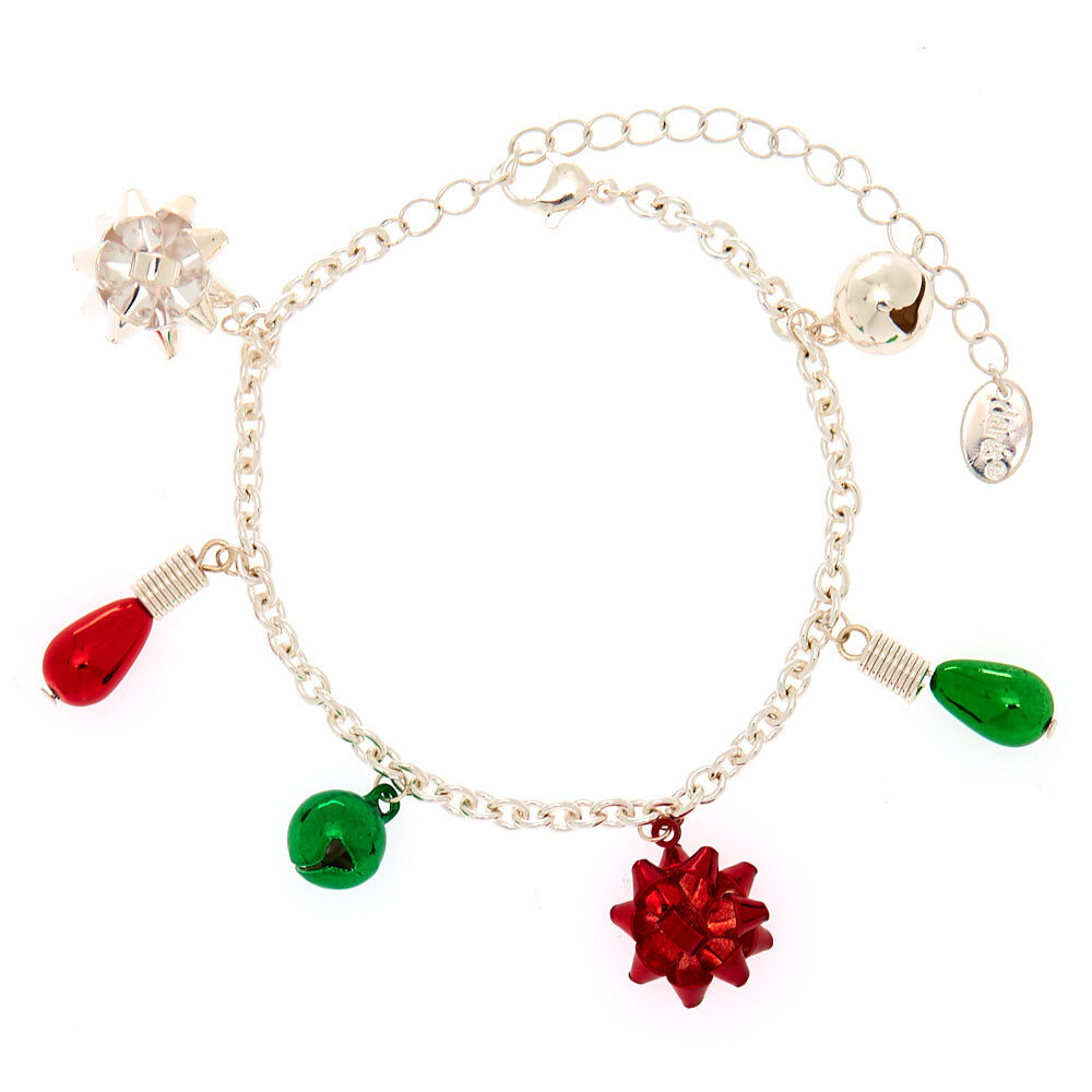 Silver Christmas Charm Bracelet,