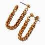 Boucles d&rsquo;oreilles reli&eacute;es par une cha&icirc;ne maillons gourmette couleur dor&eacute;e,