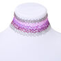 Tattoo Choker Necklaces - Purple, 5 Pack,