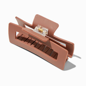 Matte Brown Rectangular Hair Claw,