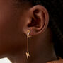 Gold-tone Lightning Linear Clip-On Drop Earrings,