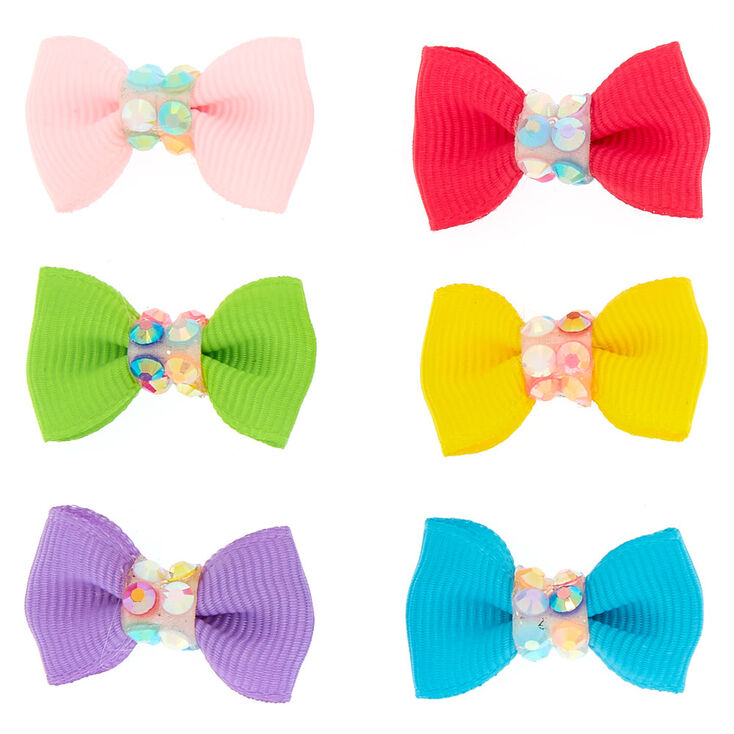 Lot de 6&nbsp;barrettes &agrave; n&oelig;ud pour cheveux arc-en-ciel du Claire&#39;s&nbsp;Club,