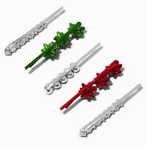 Gift Bows &amp; Gemstones Hair Pins - 5 Pack,