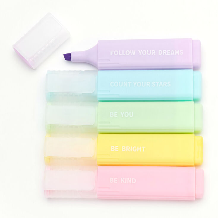 Pastel Positive Desk Highlighters - 5 Pack,