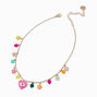 Claire&#39;s Club Enamel Charms Gold-tone Necklace,