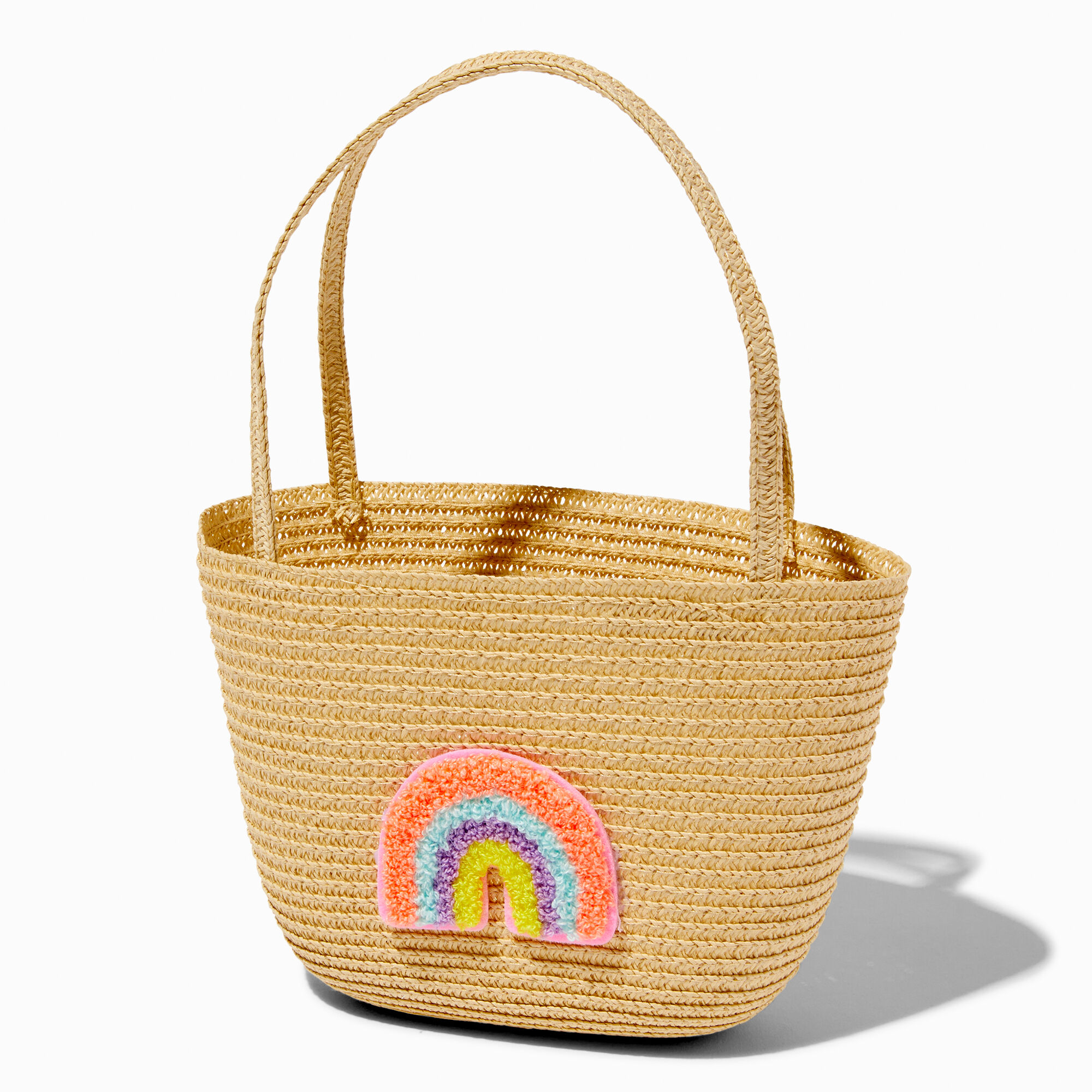 Claire s Club Rainbow Straw Tote