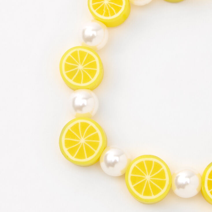 Bracelet &eacute;lastique perl&eacute; tranches de citron,
