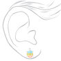 Pastel Rainbow Turtle Stud Earrings,