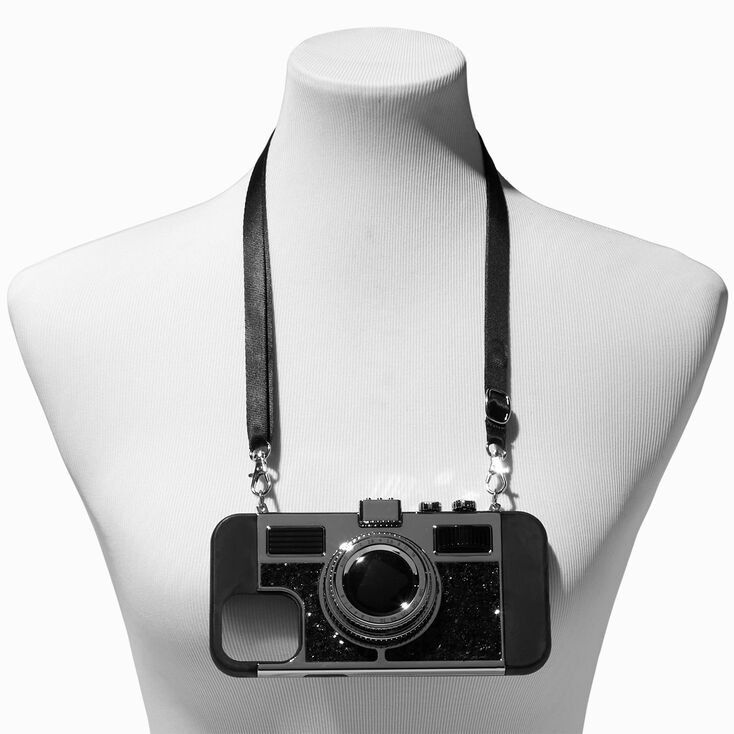 Black Glitter Camera Phone Case - Fits iPhone&reg; 12 Pro,